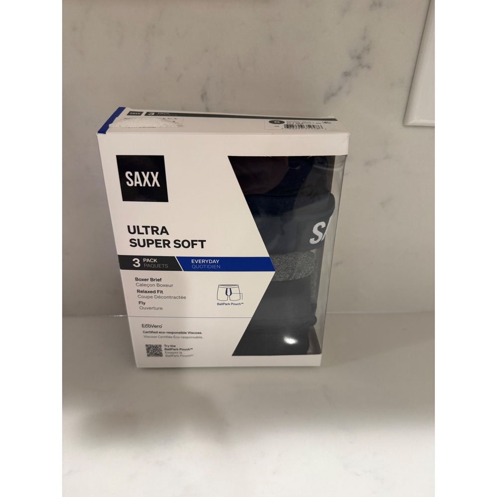 Saxx Ultra Super Soft Boxer Briefs 3 Pack Relaxed Fit BallPark Pouch SXPP3U S